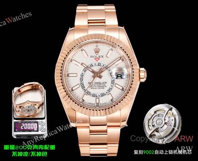 AR+ Factory Weighted Version Rolex SKY-DWELLER White Face 904L Rose Gold Watch 42mm